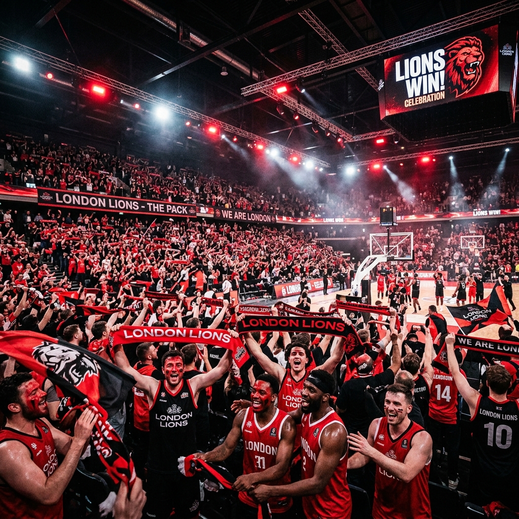 London Lions fans in the arena